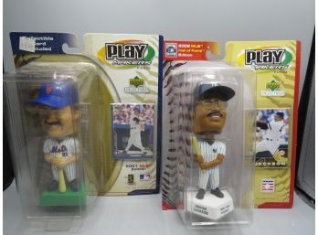 Upper Deck Play Makers Bobble Heads: Reggie Jackson & Mike Piazza - Lot Of 2 - New In Packaging