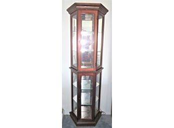 Lighted Curio Cabinet With 6 Shelves, 2 Doors