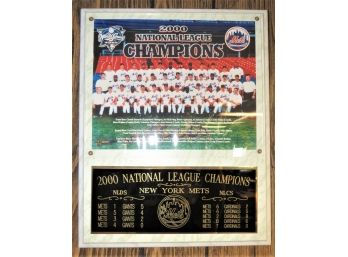 2000 National League Champions New York Mets Plaque