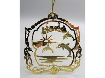 Long Island New York Gold-tone Metal Ornament