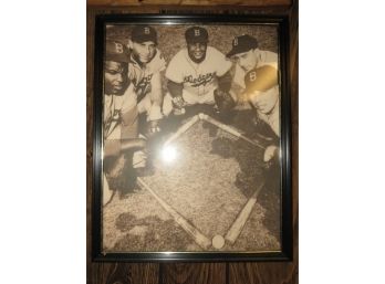 1952 Brooklyn Dodgers Infield Picture Framed