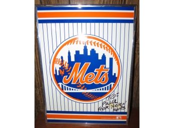 Mets Autographed Framed Wall Decor 'to Paul From Helen Morris'