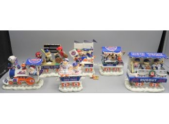 The Danbury Mint New York Mets Christmas Express Figurine - Set Of 6 In Box