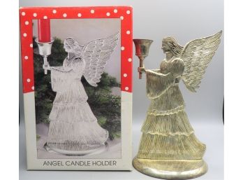 International Christmas Silver Plated Angel Candle Holder In Original Box