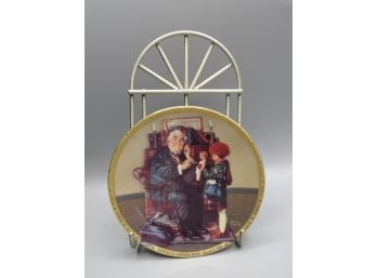 Islandia International Norman Rockwell 'doctor & The Doll' Plate With Stand
