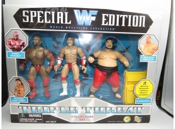 Jakks Pacific Special WF Edition World Wrestling Federation Triple Threat Collector's Set - New In Packaging