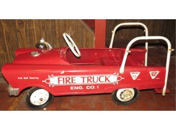 Metal Fire Truck Eng. Co. 1 Peddle Car  Vintage Truck