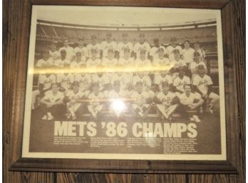 Mets '86 Champs Framed Photo