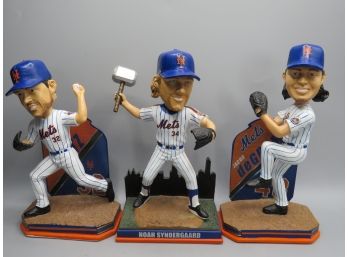Forever Collectibles Legends Of The Diamond Bobble Heads - DeGram/Syndergaard/Matz - Lot Of 3