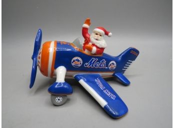 The Danbury Mint MLBP Ceramic New York Mets Santa In Plane 2006 Ornament In Original Box