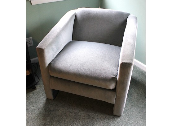 Grey/Blue MicroSuede Arm Chair (505)