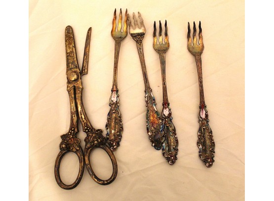Gorham Antique Forks And Scissors (524)