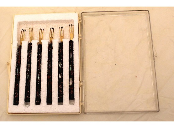 Set Of Cocktail Forks With Black Handle  (188)