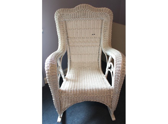 White Wicker Rocking Chair (103)