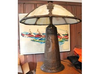 Antique Slag Glass Table Lamp  (203)
