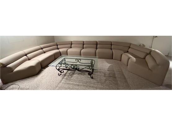 RARE August Inc Modern Modular Sectional Sofa Color Beige Late 20th Century