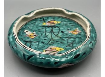 Icaros Pottery Hand Painted Ashtray.  Made In Greece