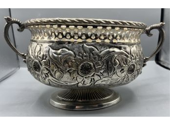 Antique Silver (Paint) Lacquered Basket By JIJ Design
