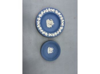 Wedgewood Blue Jasperware Trinket/Ring/Jewelry Dish &  Muses & Pegasus Trinket Dish, 2 Piece Lot