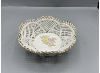 Hand Painted Woven Porcelain Lace Bowl