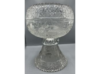 American Brilliant Period Cut Glass Pedestal Bowl