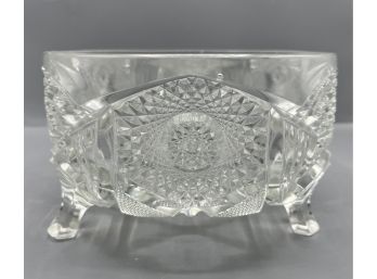 Antique Clear Glass Imperial Nucut Ferner Bowl
