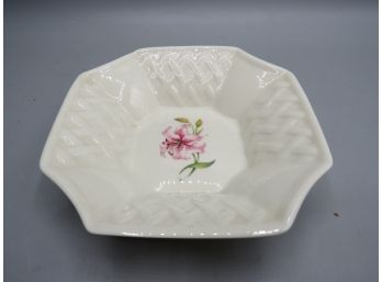 Belleek Porcelain Floral Square Dish