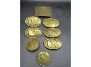 Vintage Brass Belt Buckles - Lot Of 8