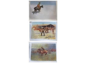 Fredric Remington 1861-1909 - Lot Of 3 Rolled In Tube Prints