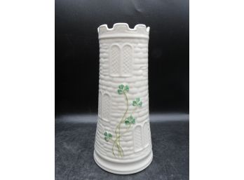 Belleek Fine Parian China Castle Vase In Original Box