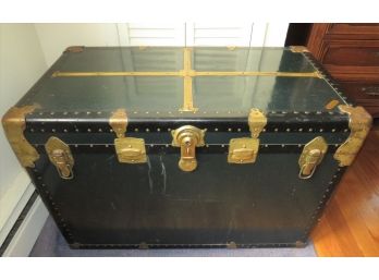 Macy Associates Hemisphere Storage Chest With Brass Hardware - Vintage