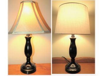 Table Lamps With 2 Different Shades - Lot Of 2