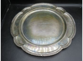 Sterling Silver 925, Mexico Engraved 'City Bank Quarter Century Club...' Platter / 34.14 Ozt