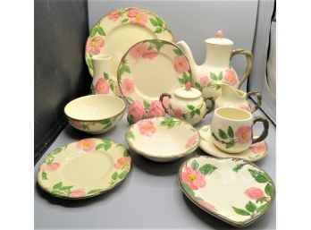 Franciscan Rose Earthenware Dishware Set Of 82 Pieces