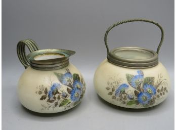 Vintage Floral Creamer & Sugar Bowl - Set Of 2