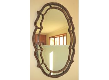 Oval Wood Framed Wall Mirror