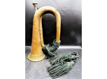 Vintage Brass Horn With Rope/Tassel