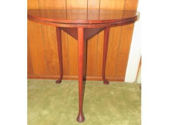 Paine Furniture Co. Half Circle Wood Table With Drop Leaf 3 Leg