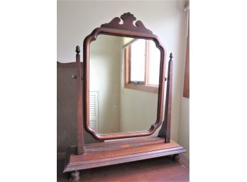 Vintage Wood Dresser/Vanity Mirror On Stand Moveable