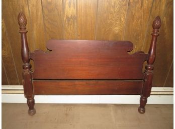 Vintage Wood Twin Bed Headboard/footboard, Side Rails - Carved Finials