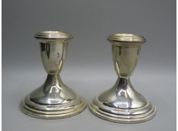 Empire Sterling Weighted Candlestick Holders - Set Of 2
