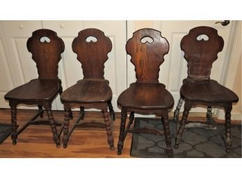 Brutalist Mid Century Chairs Oak  - Set Of 4