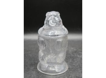 EAP Glass BRYCE HIGBEE Glass Bear Honey/Jam/sugar Pot Jar - Vintage
