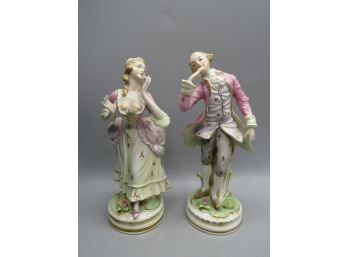 Lipper & Mann French Porcelain Sevres Man & Woman Figurines - Set Of 2