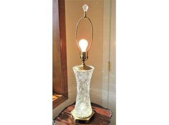 American Brilliant Style  & Brass Table Lamp, No Shade