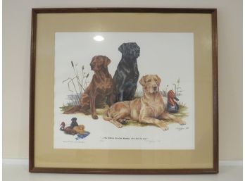 K.m. Hoffman Signed/numbered 'one For The Money, Two For The Show...' Framed Labrador Print