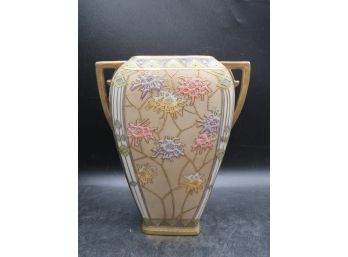 Nippon Hand Painted Two Handled Vase