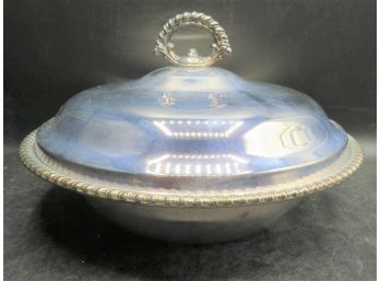 Rogers Silver Plated Covered Bowl With Pyrex 2 Quart Dish