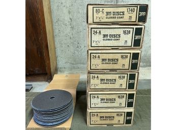 3M Company 24/80 Grit Coated Abrasive Discs - 7 Boxes Total