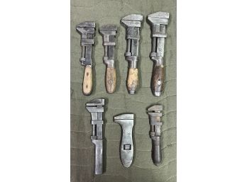Vintage Adjustable Wrenches - 7 Total